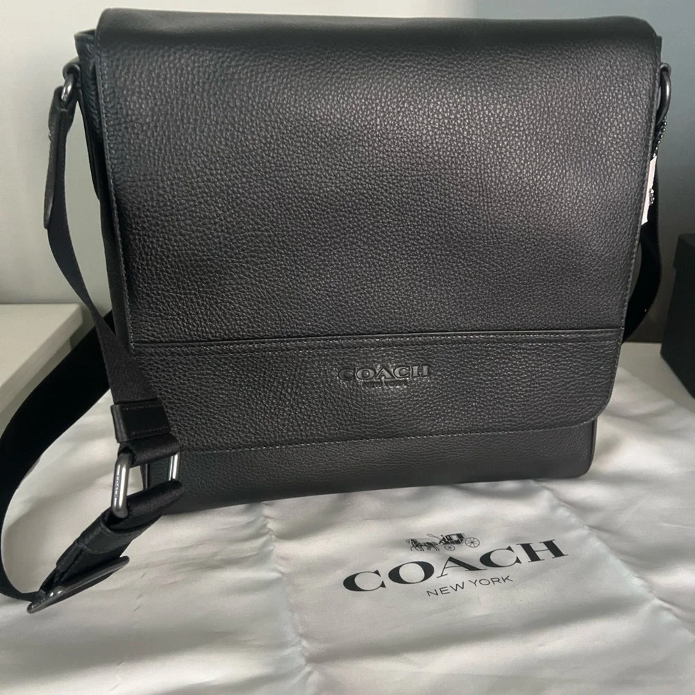 Coach Black Leather Men's Bag